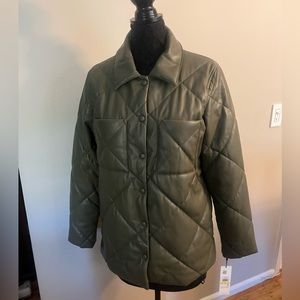 Calvin Klein Faux Leather Quilted Jacket